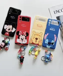 Disney Cartoon Mickey Minnie Maus stich Winnie die Pooh Handy hülle für Samsung Galaxy Z Flip 6 3 4 5 5g Hard Back Cover Funda