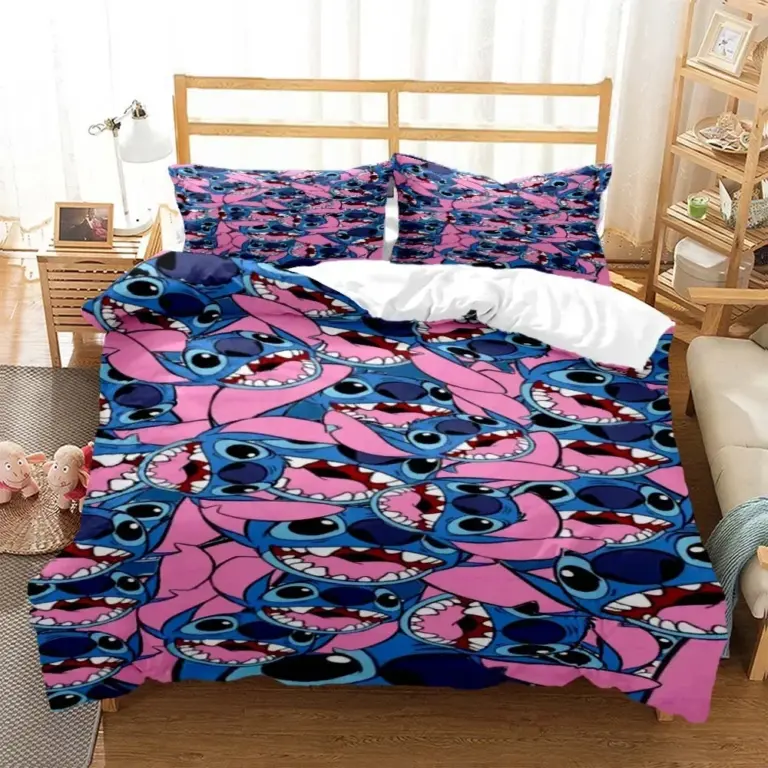 Disney Stitch Bedding Sets Quilt Cover With Pillowcase Twin Full Queen King Bedclothes For Boys Girls Christmas Gift 3