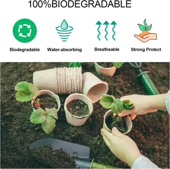 Kokos-Kokos-Samen-Starter, Pflanztöpfe, biologisch abbaubare Kindergartentöpfe, Setzlingstöpfe, Keimschalen, Etiketten, Samen, Aussaat 3