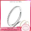 ATTAGEMS Klassischer, weißvergoldeter, runder, ausgezeichnet geschliffener Moissanit-Ring für Mädchen, 925er Sterlingsilber, Cocktail-Edelschmuck, Geschenk 1