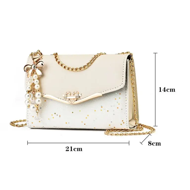 Mode Umhängetasche Frauen Trendy Pailletten Einzelnen Schulter Taschen Handy Tasche Damen PU Leder Handtasche mit Quaste Anhänger 6