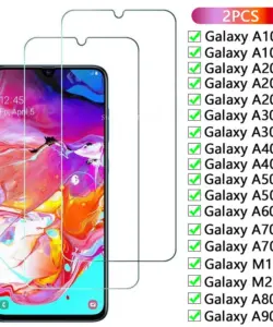 2PCS gehärtetes Glas für Samsung A10 A20 A30 A40 A50 A60 A70 A80 A90 Displayschutzfolien für Galaxy A10S A20S A20E A30S M10S M20S