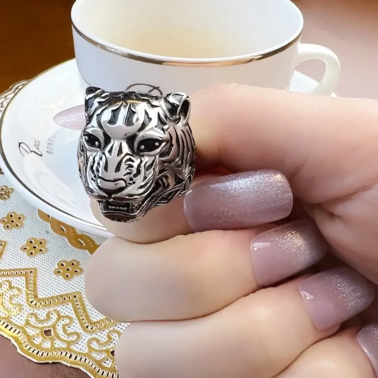 Ring Goldene Tiger Rebel Edlen Schmuck Für Frauen Männer, 2022 Marke Neue Persönliche Glück Geschenk In 925 Sterling Silber 6