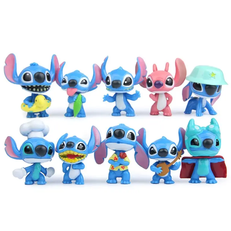 10 stücke Disney Lilo Stich Anime Figuren Action Figura Schlüsselanhänger Anhänger Ornament Puppen Sammlung Modell Stich Spielzeug Für Kinder Geschenk 5