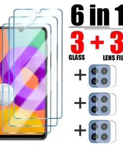 6in1 gehärtetes Glas für Samsung A54 A12 A22 A32 A51 A71 A52 5G Displayschutzfolie auf Samsung A34 A13 A14 A23 A33 A50 A70 A53 Glas