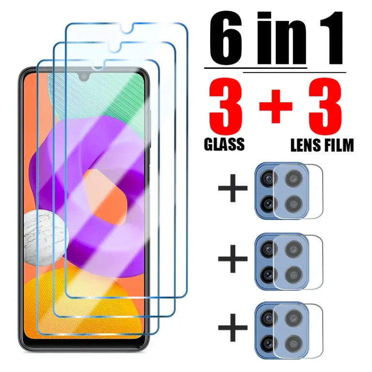 6in1 gehärtetes Glas für Samsung A54 A12 A22 A32 A51 A71 A52 5G Displayschutzfolie auf Samsung A34 A13 A14 A23 A33 A50 A70 A53 Glas