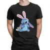 Männer Tier Cartoon Stich Lilo Weihnachten T Shirt Cartoon Reine Baumwolle Kleidung Vintage Kurzarm O Neck Tees Geschenk T-Shirt 2