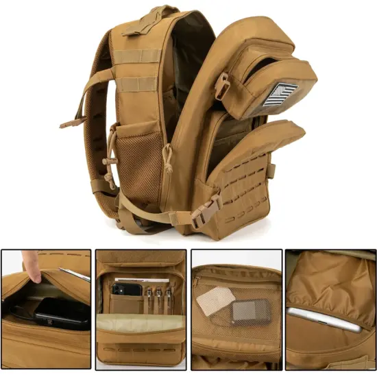 25L Taktischer Rucksack Outdoor-Tasche für Fitness MOLLE Rucksack GYM Für Frauen/Männer EDC Wandern Überleben Rucksack Hexe Flaschenhalter 5