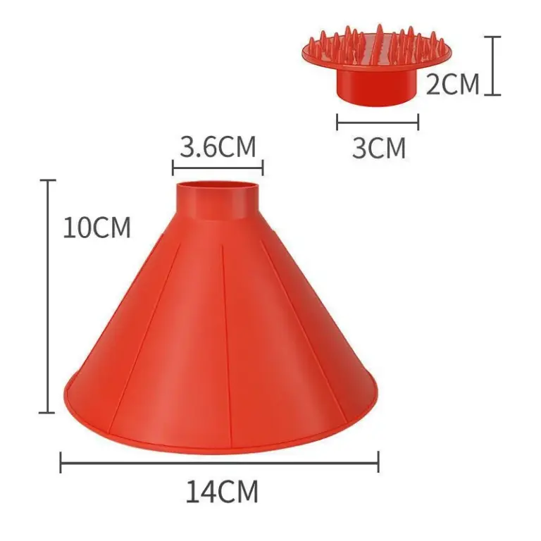 Eiskratzer, kegelförmiger Auto-Schneemesser, runder Schneeschaber mit Trichter, Schneeräumung, Schaufel, Werkzeug, Winterzubehör für Zuhause 6