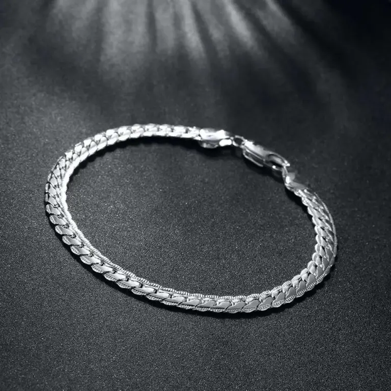 20cm 8 Zoll 18 Karat Gold 925 Sterling Silber Armbänder für Frauen Männer klassische 5mm Kette Hochzeits feier Weihnachts geschenke edler Schmuck 5