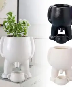 Lustiger Blumentopf, kreative Blumentöpfe in Pisse-Topfform mit Entwässerungslöchern, Figur, Gärten, Dekoration für Zuhause, Büro, Dekoration, Vasen