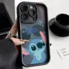 Süße Disney Pink Stitch Paar Handyhülle für iPhone 11 12 13 14 15 Pro Max X XR XS MAX 8 7 Plus Silikon stoßfeste Hüllen Abdeckung 4