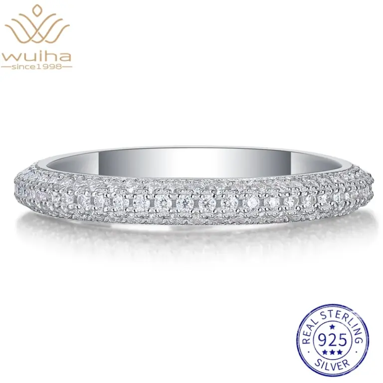 Wuiha echte 925 Sterling Silber funkeln alle Moissan ite Diamant Hochzeit Verlobung ringe für Frauen Jubiläums geschenk edlen Schmuck