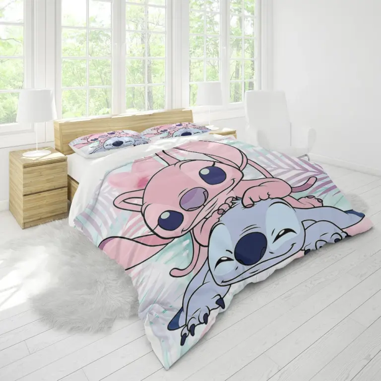 Cartoon niedlichen Stich Bett bezug Kinder Bettwäsche Set Quilt Bett bezug Kissen bezug Kinder Bett bequeme Abdeckung Bett Set Twin King 4