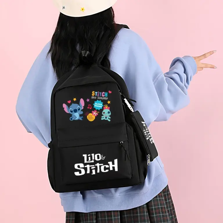 3 teile/satz Disney Lilo Stich bedruckten Rucksack mit Lunch-Tasche für Teenager Mädchen Junge Bücher tasche Kind Geschenk bequeme Reises ets 3