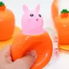 2 stücke Ostern Karotte Kaninchen Squeeze Teleskop Spielzeug Kinder kinder Rettich Kaninchen Tasse Prise Musik Spielzeug Kreative Stress Relief geschenke 2