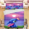 Stitch Bettbezug für Kinder, bunt, Cartoon-Anime-Set, Bettwäsche, Schlafzimmer, Raumdekoration, groß, Einzelbett, 135 x 200, 3D-Druck