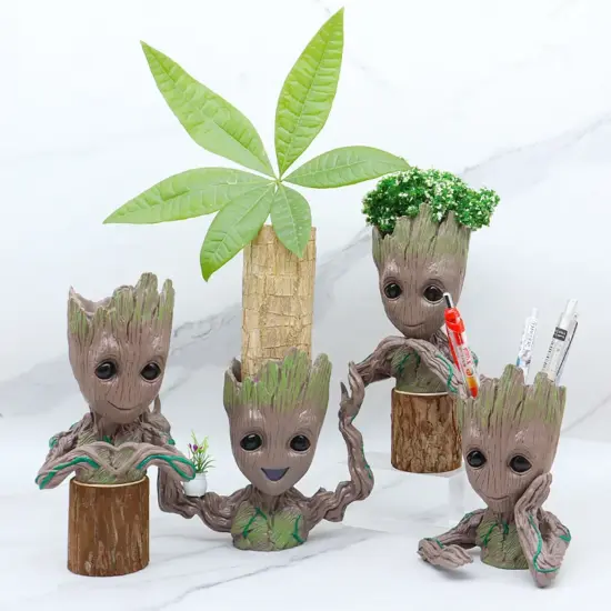 Groot Blumentopf Groot Home Dekoration Vasen Multifunktions-Ornamente Arrangement Anime-Charaktere Figur Stifthalter 2