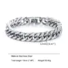 Vnox 12/15 mm breite kubanische Kettenarmbänder aus Edelstahl für Herren, silberfarben, modisch, Hip-Hop, männlicher Jungen-Armbandschmuck 5