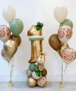 30 stücke Dschungel Safari Tier Girraffe 30 Zoll Anzahl Luftballons Set Kinder 1 2 3 Jahre Geburtstags feier Dekor wild eine Avocado grün Globo