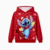 Miniso Damenmode-Kapuzenpullover, Disney Stitch, niedlich, weihnachtlich bedruckt, Sportbekleidung, Herbst/Winter, lockeres, übergroßes Langarm-Oberteil 2