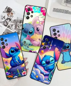 Disney Stitch süß für Samsung A53 A52 A33 A32 A51 A71 A21s A13 A73 A55 A22 A23 A35 A72 A54 A12 5G schwarze Abdeckung Telefon hülle