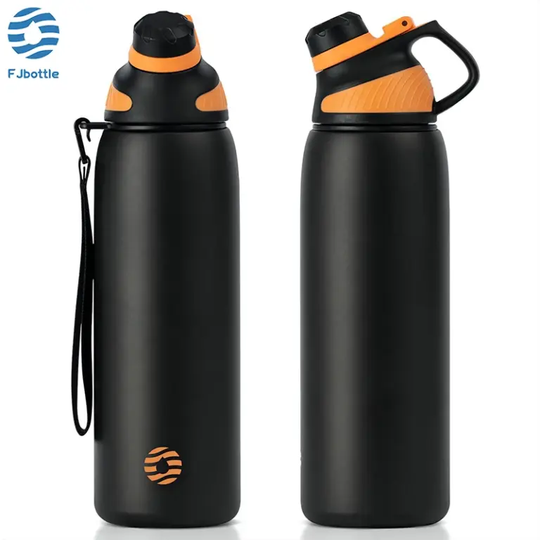 FEIJIAN LKG Thermoskanne, doppelwandige Isolierflasche mit magnetischem Deckel, Outdoor-Sport-Wasserflasche, Edelstahl, Thermobecher, auslaufsicher