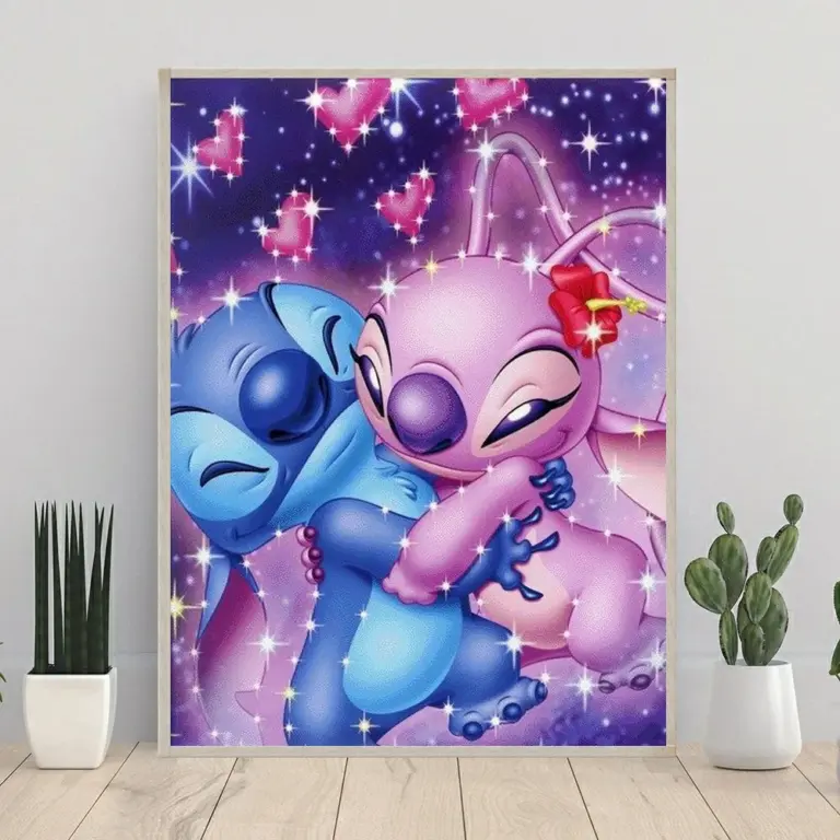 Lilo Stich 5d DIY Fee Staub Diamant Malerei Mosaik Disney Cartoon Stickerei Kreuz stich Bild Wohnkultur Kinder geschenke 2