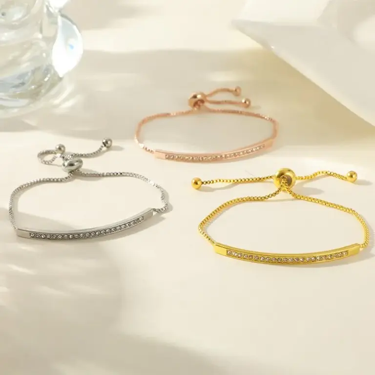 3 stücke Armbänder für Frauen einfache Modelle goldfarben versilbert Roségold-Farbe jeweils 1 verstellbare Kupfer perlen Schmuck 4