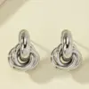 Obega Gold Silber Farbe Knoten Creolen für Frauen glänzende Beschichtung trend ige Ohrring Ohr stecker niedlichen täglichen Schmuck 5