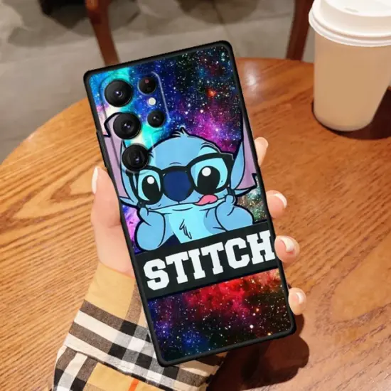 Disney Stitch niedlichen Cartoon für Samsung Galaxy S24 S23 S22 S21 S20 Fe S10 S9 S10E S8 plus Ultra Lite 5G TPU schwarz Handy hülle 4