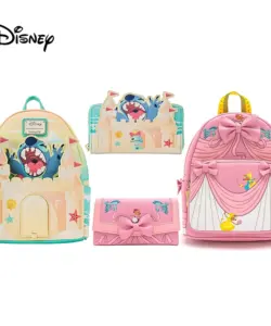 Disney Loungefly Stitch Luau Cosplay Damen Doppelgurt Umhängetasche Geldbörse Sandcastle Strand Überraschung Rucksack Geldbörse Mädchen Geschenk