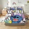 Lilo & Stitch Cartoon Spann betttuch Home Cover für Teenager elastische Bettwäsche niedlichen Digitaldruck Blätter Bettwäsche Kinder 4