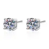 Echt Moissanite Stud Ohrringe 14K Weiß Gold Überzogene Sterling Silber 4 Prong Diamant Ohrring für Frauen Männer Ohr Stud 1ct 2ct 4ct 5