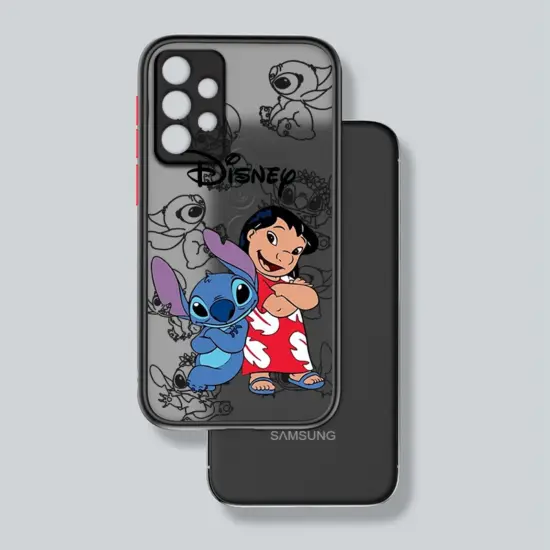 Disney Stitch Love Angel Handyhülle für Samsung S24 S23 S22 S21 S20 FE S10 S9 Plus Ultra Pro 5G Frosted Translucent Matter Cover 3