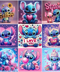 Disney Komplettset, Diamant-Mosaik, Lilo-Stich, Cartoon-Diamant-Gemälde, neu, 2024, Stickerei, Kunsthandwerk, DIY, Hobby, Valentinstagsgeschenk