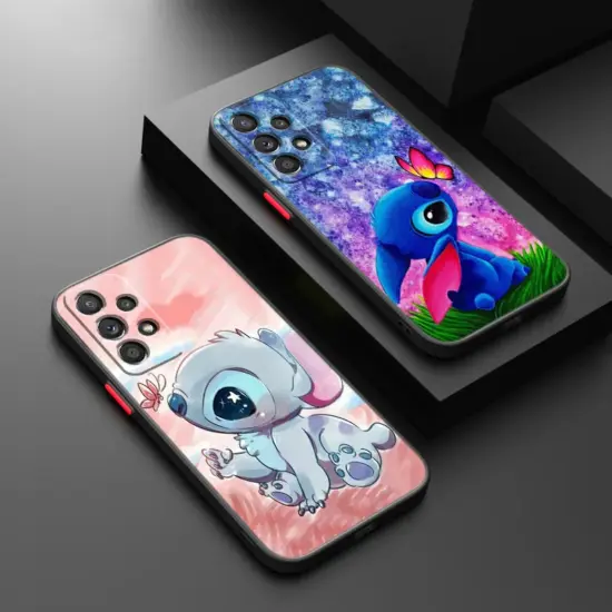 Disney Cartoon Stich für Samsung A91 A81 A71 A51 A42 A41 A31 A21 A14 A13 A12 A11 A04 s matti erte durchscheinende Telefon hülle