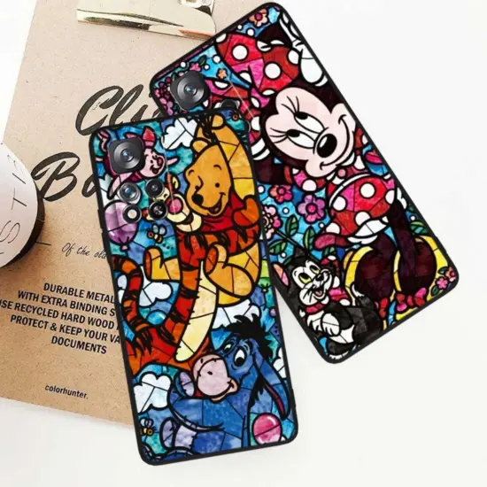 Disney Stitch Mickey Silikon schwarz Handy hülle für Xiaomi Redmi Note 13 12 11 11t 11s 10 10s 9 8 8t Pro plus 5g