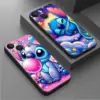 Hülle für Apple iPhone 11 13 15 14 Pro Max 12 Mini 7 8 Plus XR X XS SE 6 6S Schwarz Soft Shell Phone Cover TPU Cartoon Cute Stitch