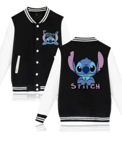 Y2k 90er Jahre Stich Disney Hoodie Baseball jacke Männer Frauen Sweatshirt Kinder Jungen Mädchen Harajuku Jacken Streetwear College Mäntel