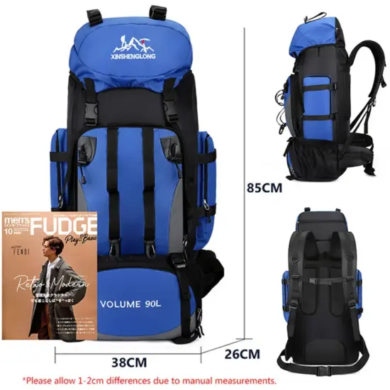 90L Wasserdicht Wandern Camping Rucksack Trekking Tasche Rucksack Große Kapazität Reise Outdoor Sport Taschen Camping Ausrüstung Männer 6