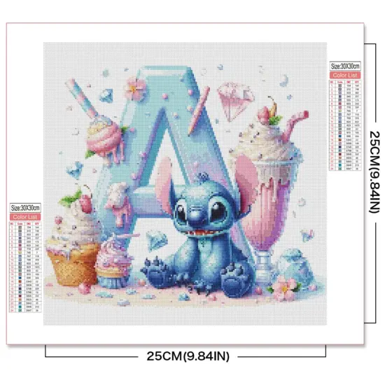 Disney Cartoon Diamant Stickerei Stich Mosaik Neue Ankunft 26 Buchstaben Malerei Alphabet Eis Strass Kinder Zimmer Dekor 2