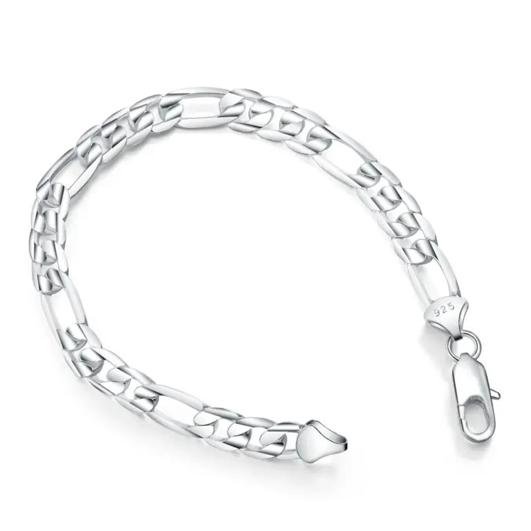 Neue 8 Zoll Sterling Silber Punk Figaro Kette Armband für Männer Frauen Hip Hop Armband Party Mode Schmuck Geschenke Großhandel