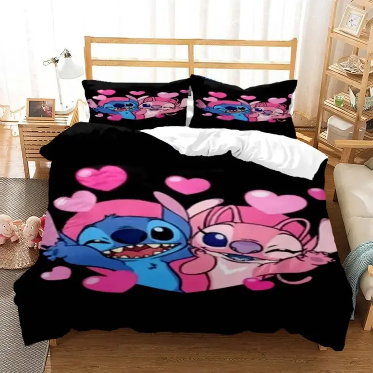 Disney Stitch Bedding Sets Quilt Cover With Pillowcase Twin Full Queen King Bedclothes For Boys Girls Christmas Gift 2