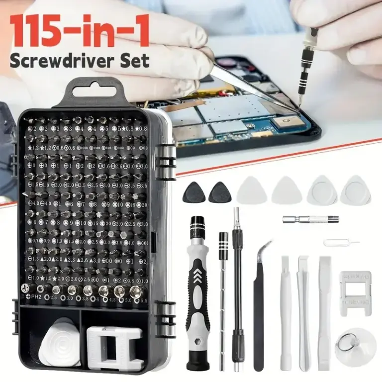 Uhrenreparatur-Werkzeugsatz, 115-in-1 magnetisches Laptop-Schraubendreher-Set, Präzisions-Schraubendreher-Set, kleines Schlagschrauber-Set mit Koffer