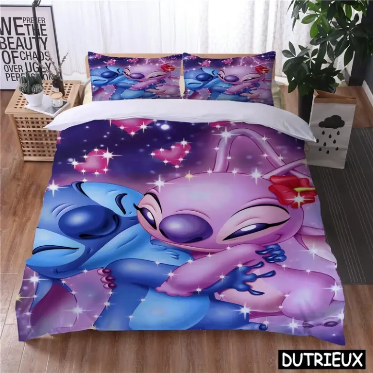 3d Disney Cartoon Lilo und Stich Kawaii Bett bezug Set Twin Full Queen King Size Bettwäsche Set Home Textil für Mädchen Jungen Geschenk 4