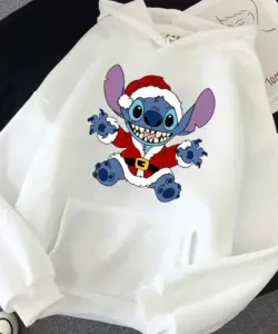 Disney männliche Sweatshirts Tasche Weihnachten Stich Muster lose Kleidung gemütliche tägliche Männer Hoodies Herbst Winter beliebte Pullover