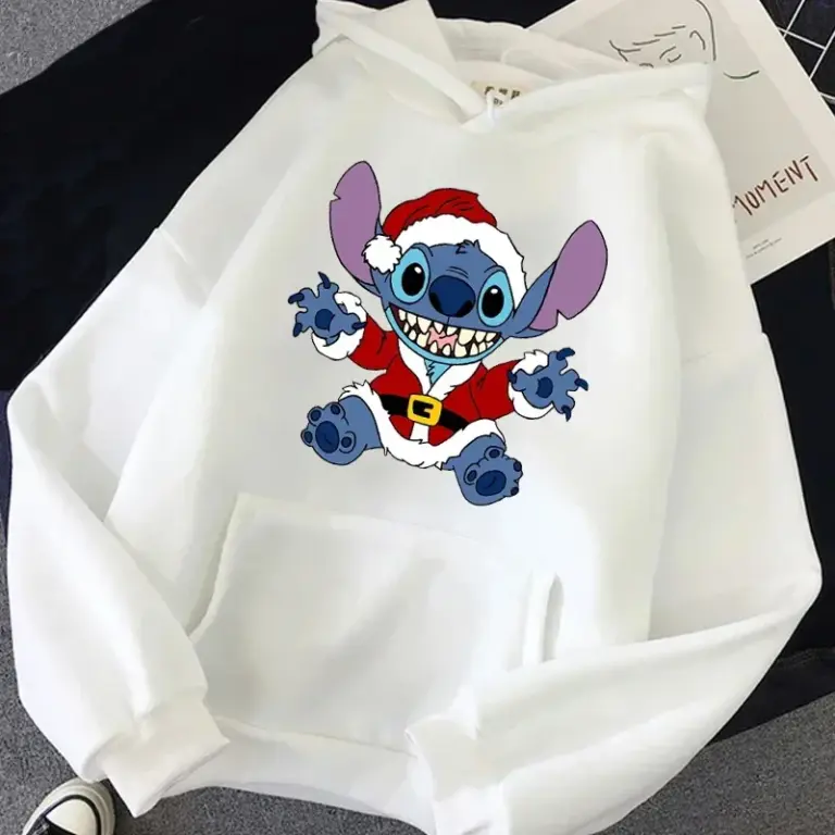 Disney männliche Sweatshirts Tasche Weihnachten Stich Muster lose Kleidung gemütliche tägliche Männer Hoodies Herbst Winter beliebte Pullover