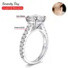 Serenity 3ct Moissanit Reihe Ringe Für Frauen S925 Silber Bands Funkelnden D Farbe Labor Diamant Ehering Überzogene 18K edlen Schmuck 1