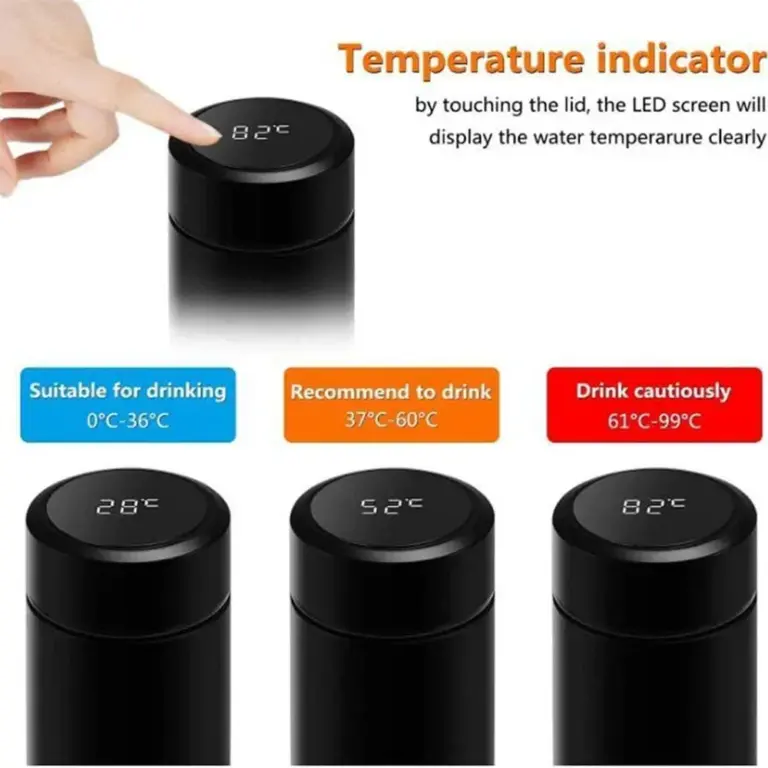 Intelligente Temperatur anzeige Thermo becher 304 Edelstahl Thermos flasche langlebige Wärmeschutz niedliche Wasser flasche 3